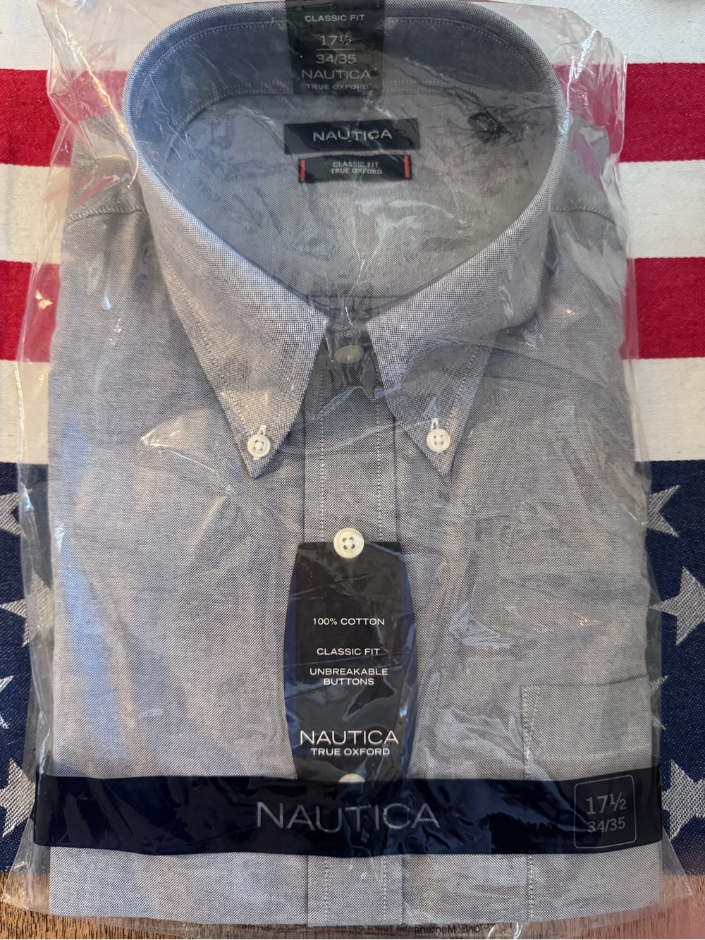 Nautica Oxford button down dress shirt. 17.5 34/35 NWT